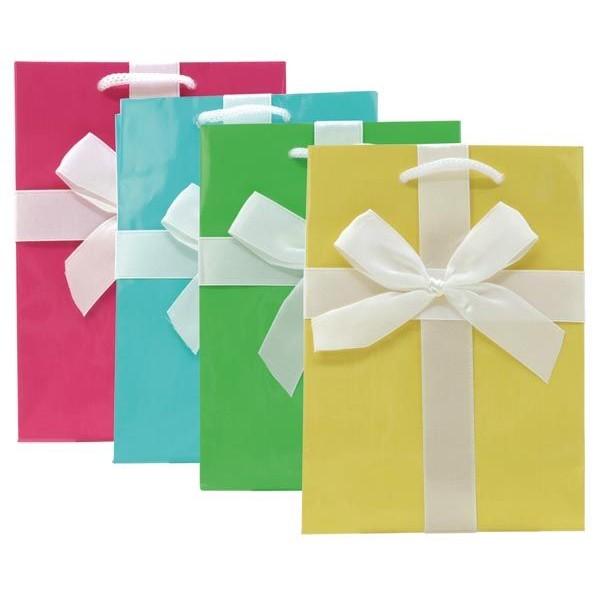 Цветна подаръчна торбичка с панделка 11,5х16см