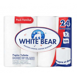 White Bear Тоалетна хартия, бяла луксозна, 24бр